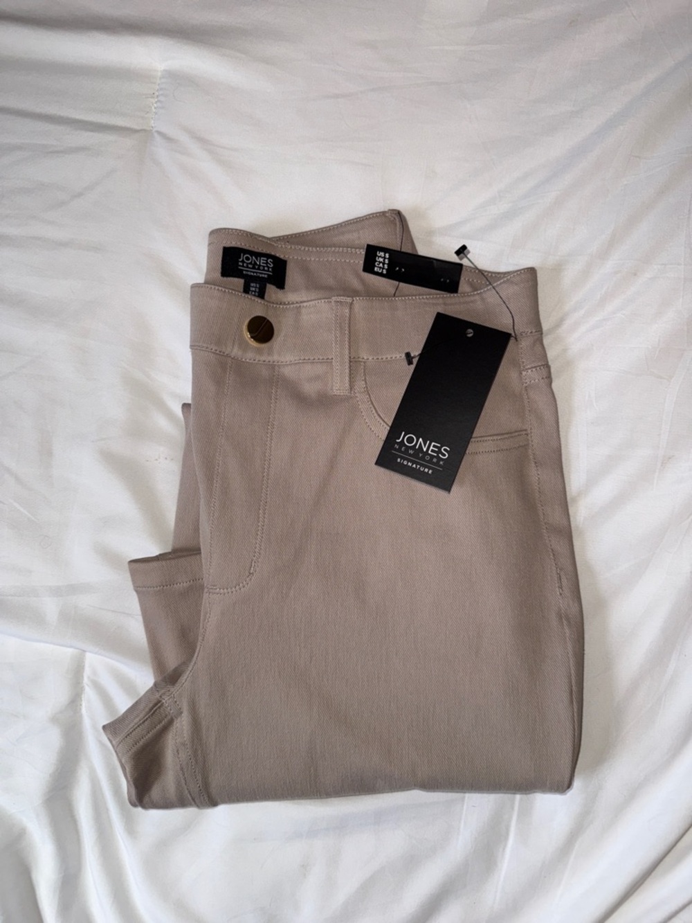 Jones New York Women’s Slim Stretch Chinos in Taupe